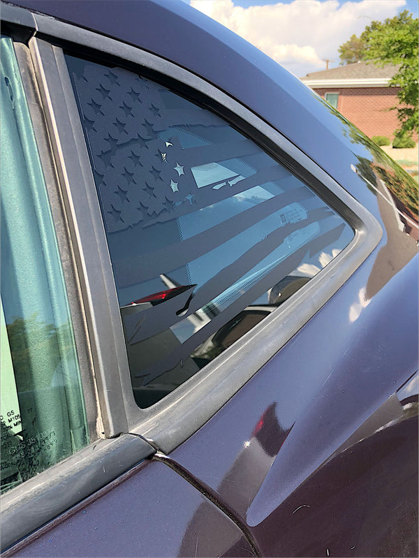 Distressed Quarter Window Flag Decal 2010-15 Chevy Camaro