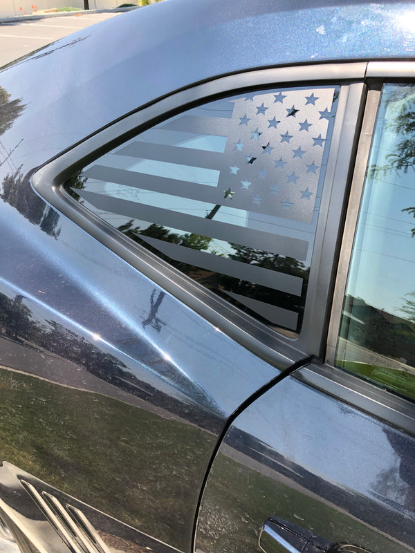 American Flag Quarter Window Decal 2010-15 Chevy Camaro